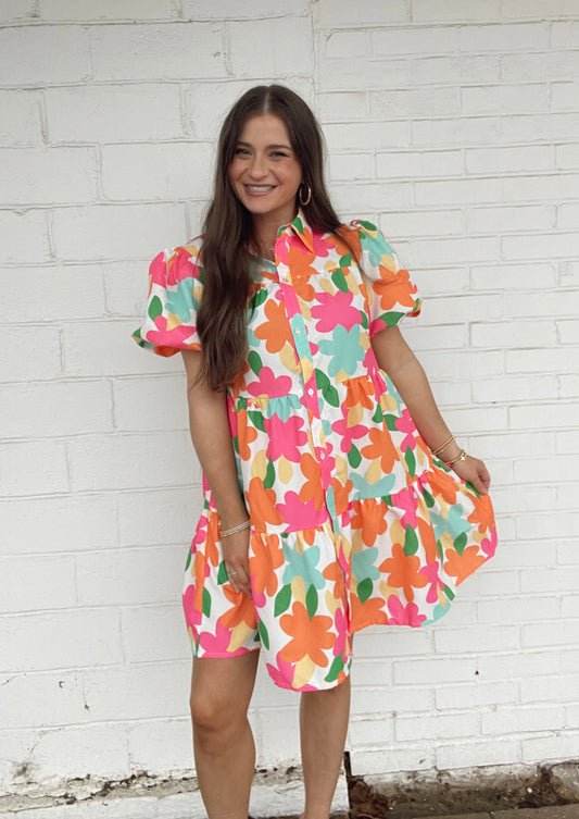 Spring Floral Print Dress
