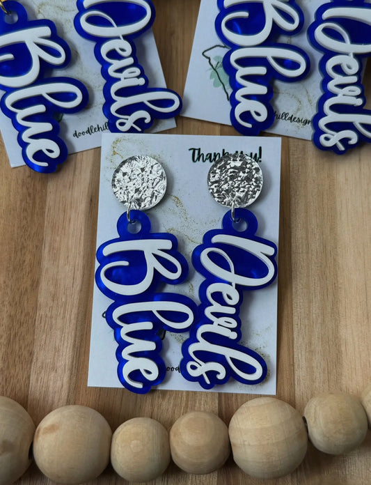 Blue Devils Earrings