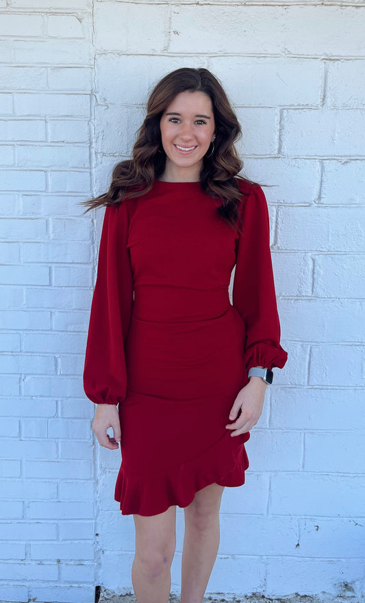 Long Sleeve Wrap Dress