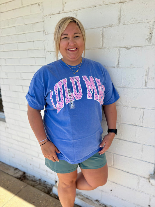 Lulu MAC Blue and Pink tee