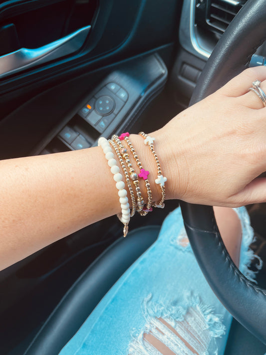 Pink Cross Bracelet