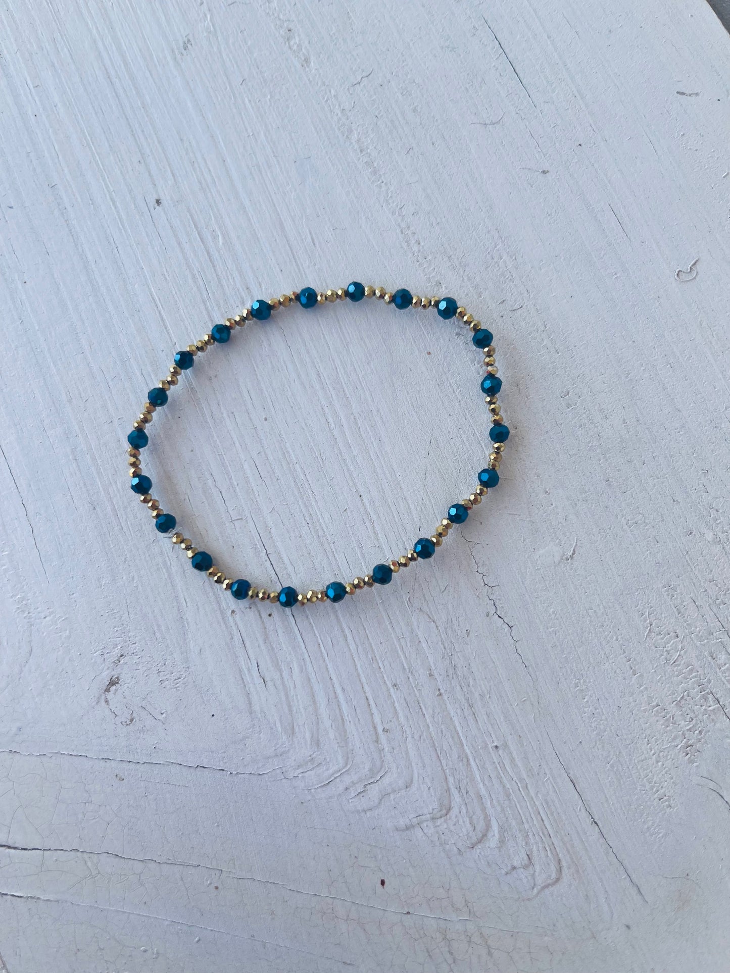 Navy & Gold Beaded Bracelet