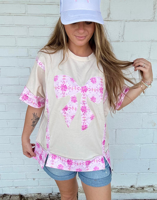 Bow floral Top