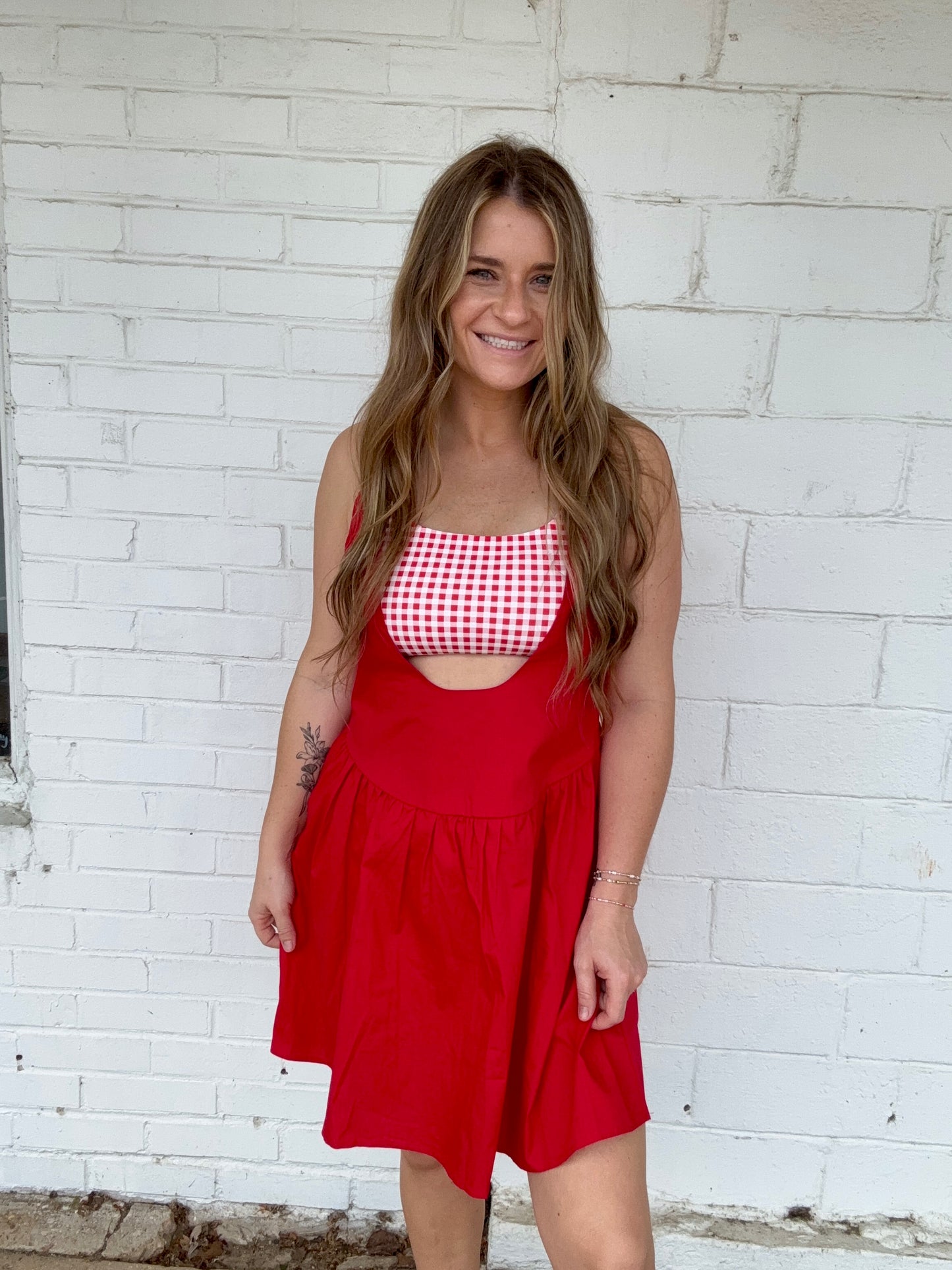 Red Gingham Romper