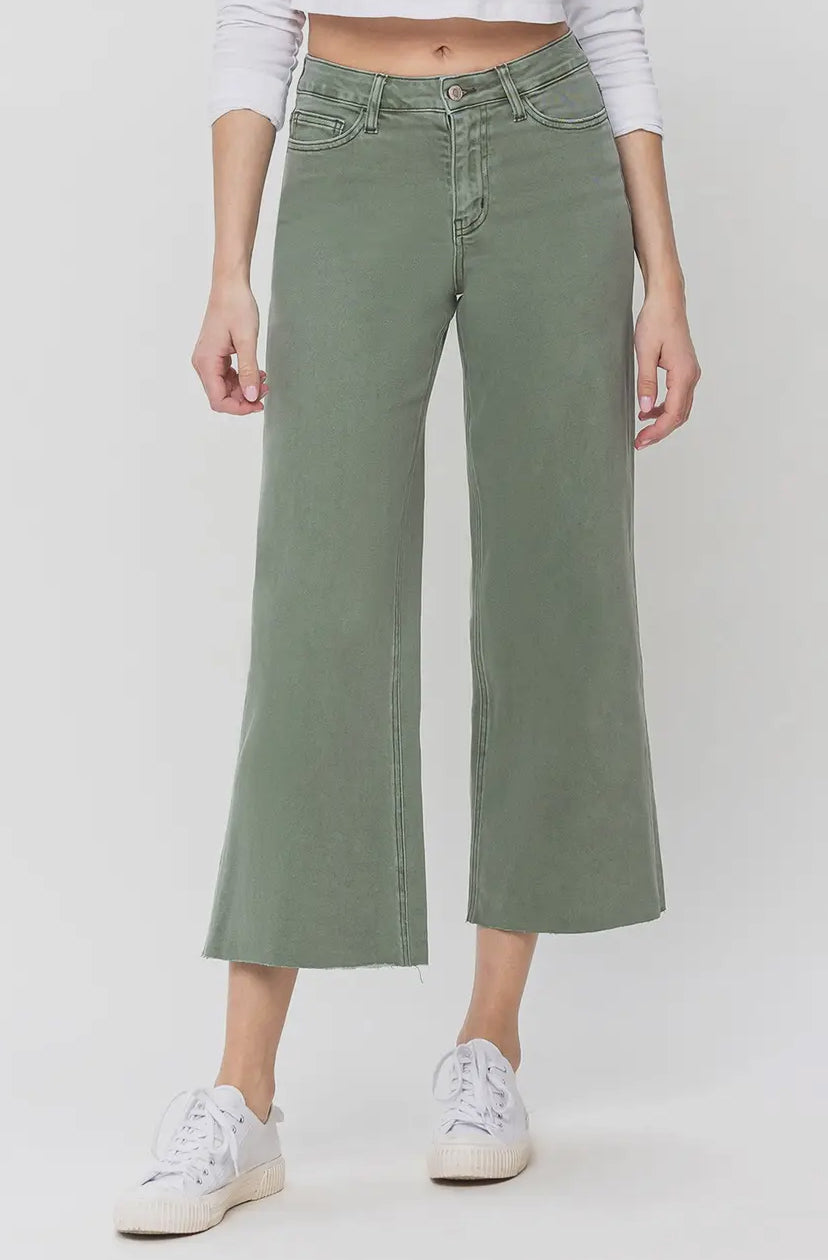 Vervet High Rise Crop Wide Leg Jean