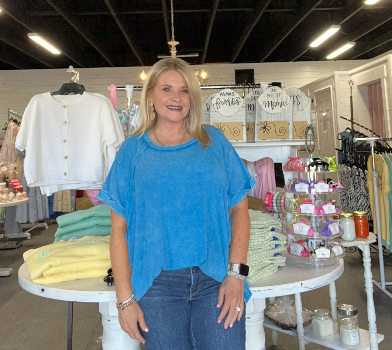 Zenana Washed Blue Top