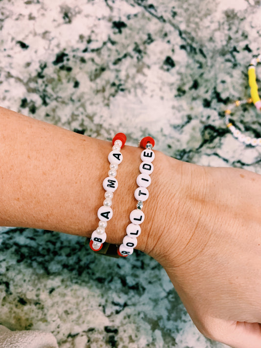 Roll Tide Beaded Bracelet