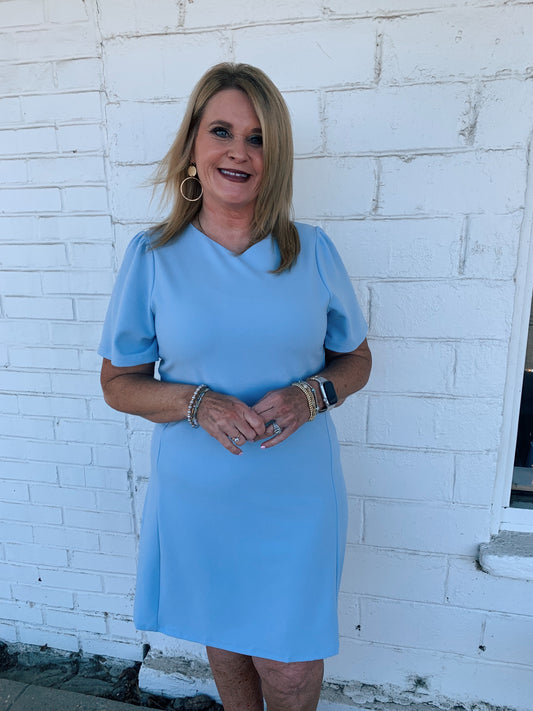 Baby Blue Shift Dress