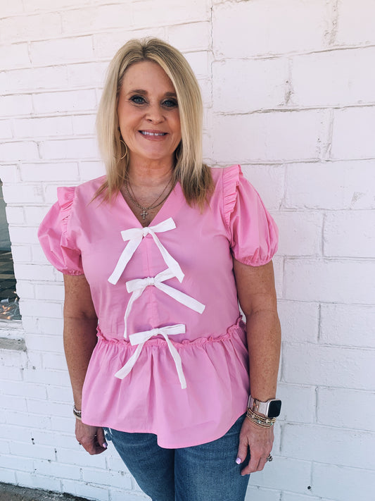 Pink Bow Top