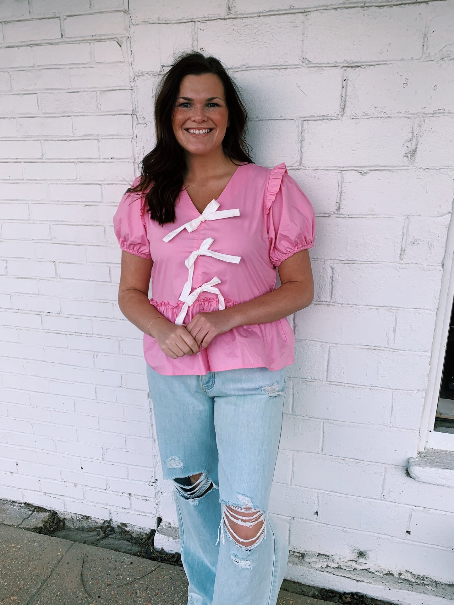 Pink Bow Top