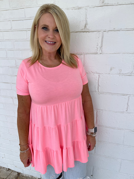 Pink Tiered Top