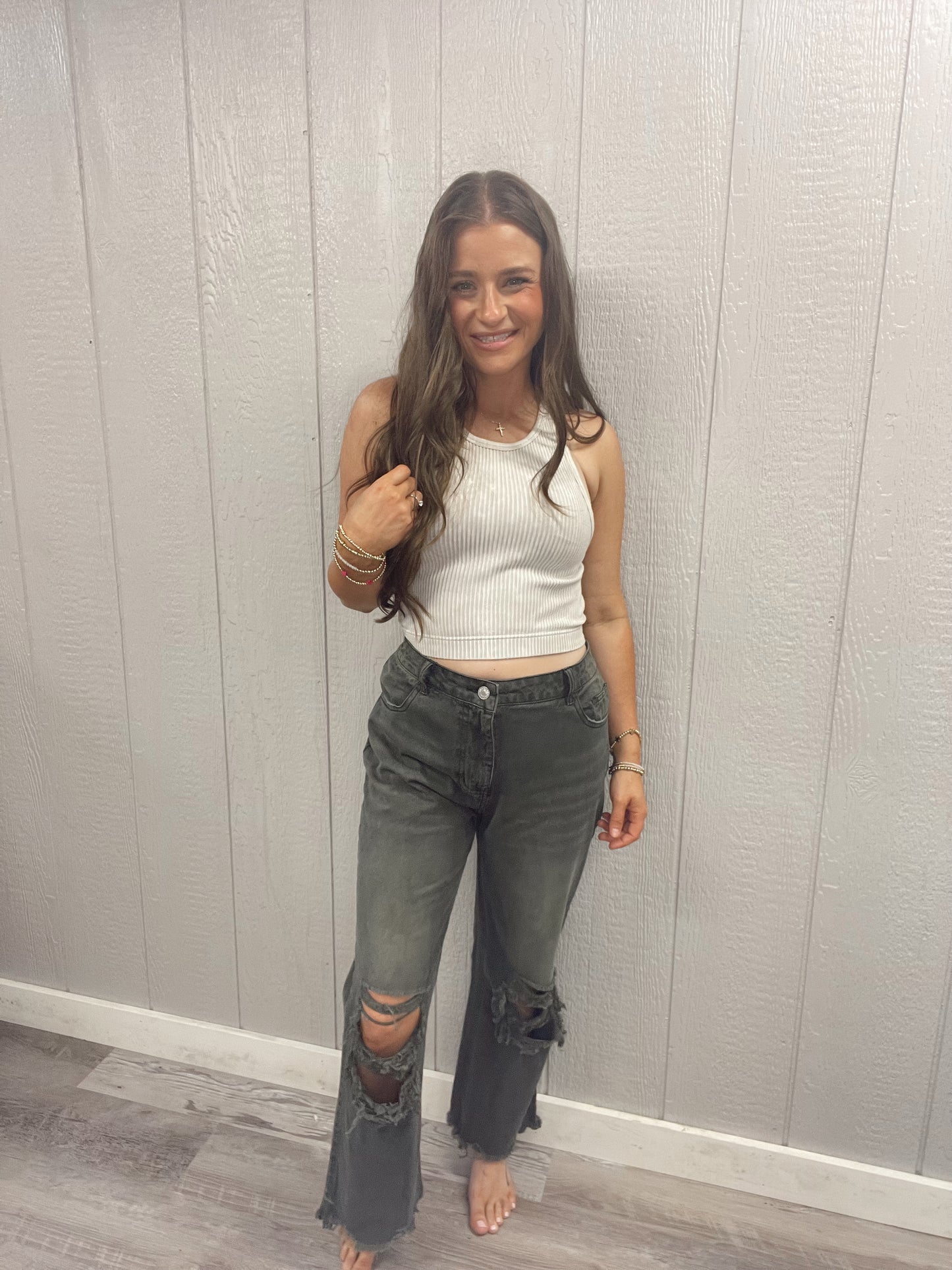 Black Distressed Jean