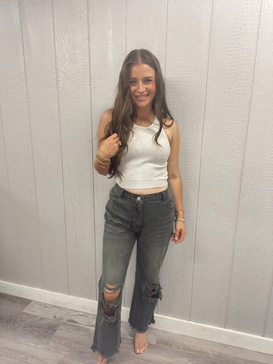 Black Distressed Jean