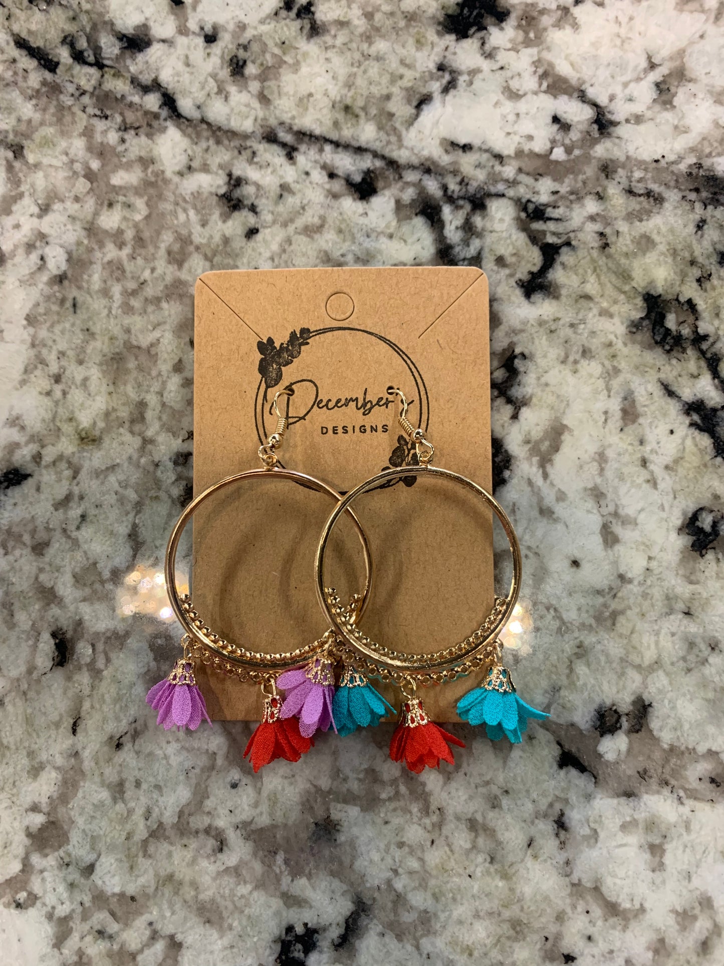 Gold and Floral Earring