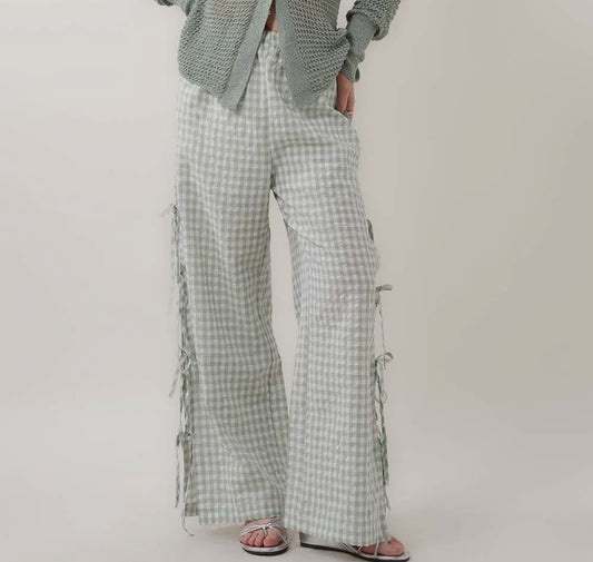 Gingham Casual Pants (Sage)