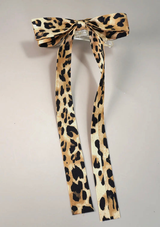 Leopard Print Bow Hair Clip