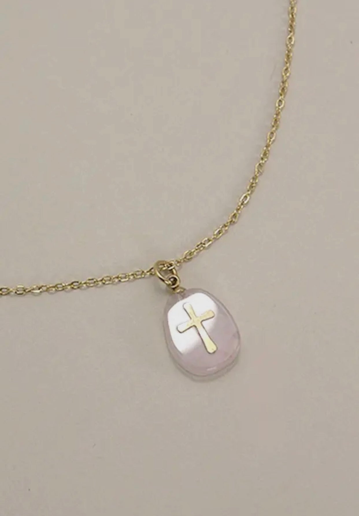 Cross Pearl Necklace