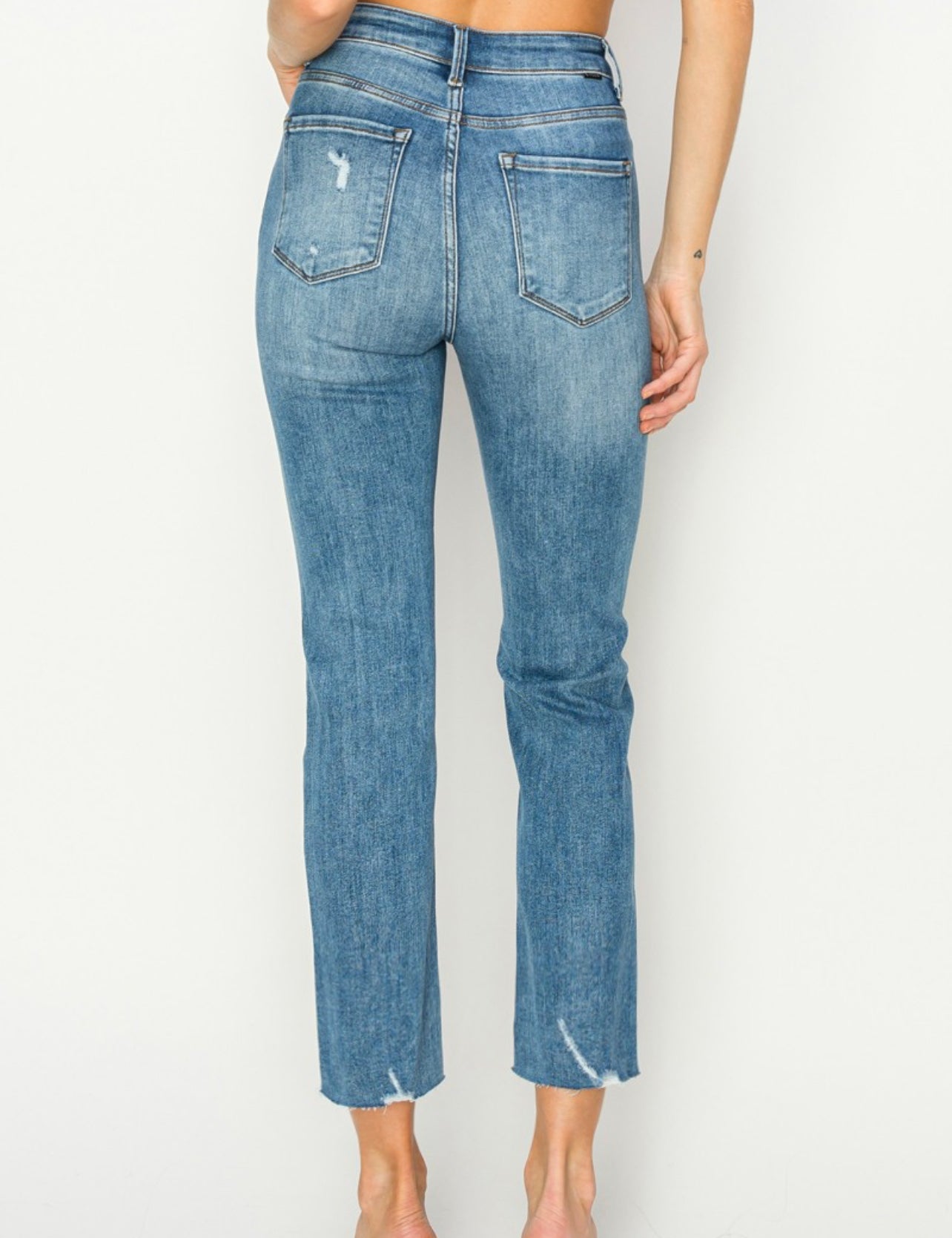 RISEN High Rise Slim Straight Jean