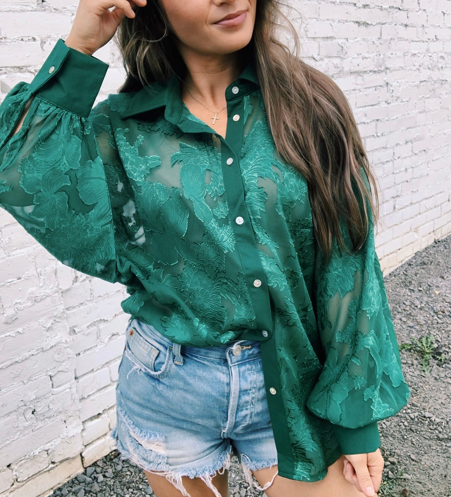 Detailed Button Down Top