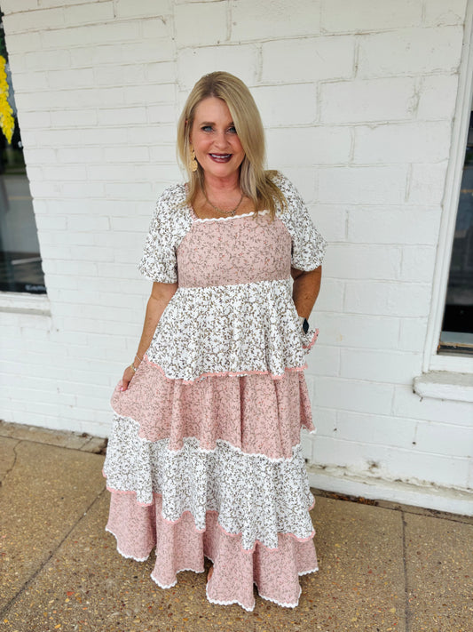 Tiered Floral Dress