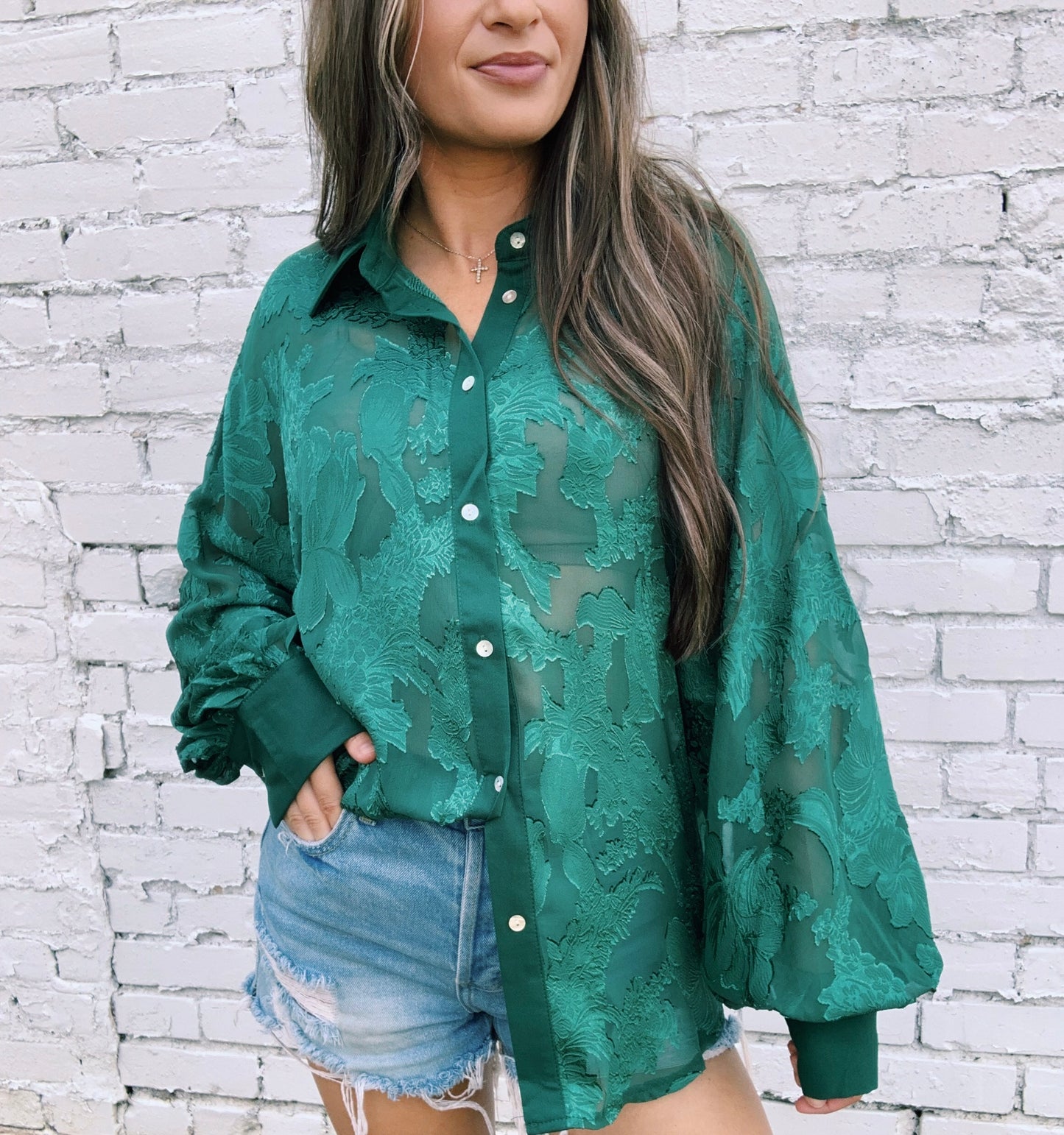 Detailed Button Down Top