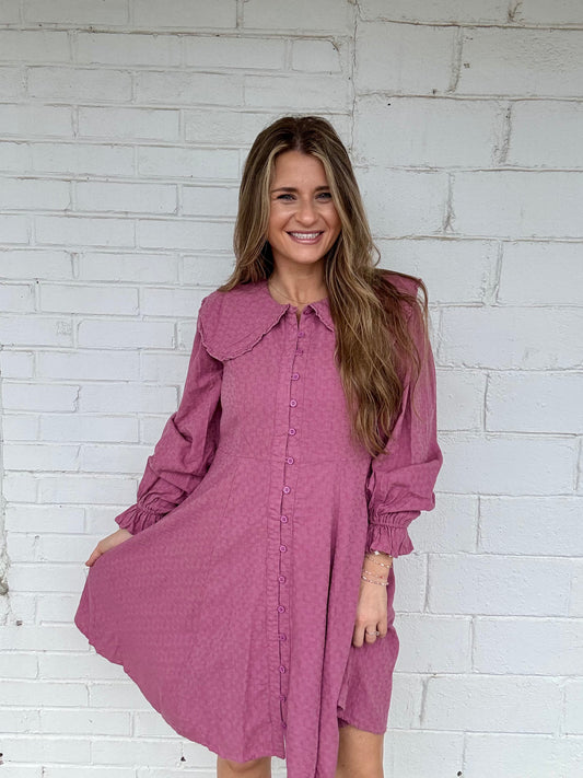 Doll Collar Button Down Dress