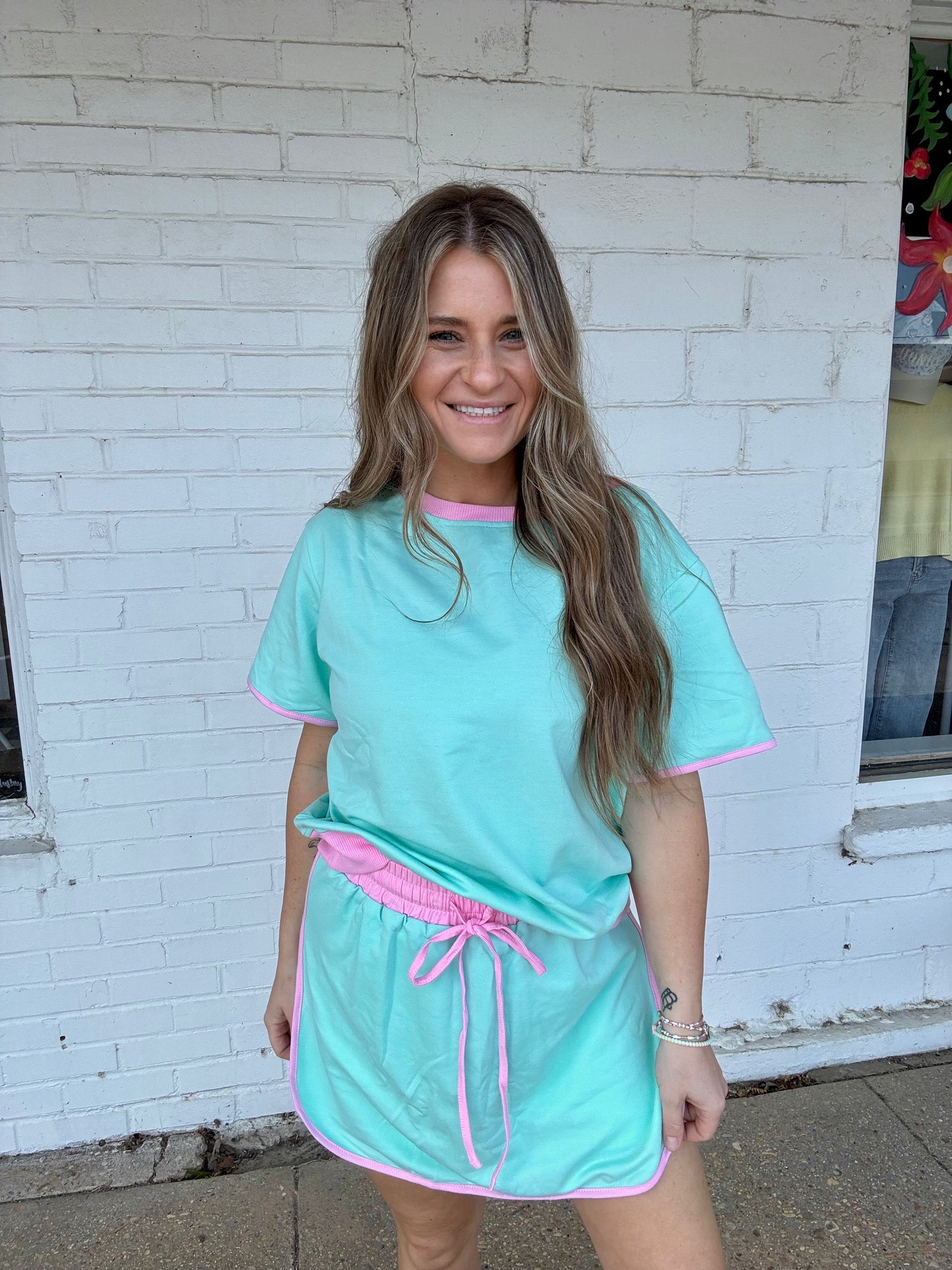 Blue & Pink Skort Set