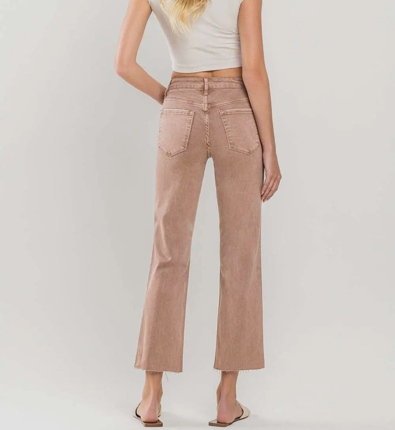 Mid Rise Crop Straight Jean