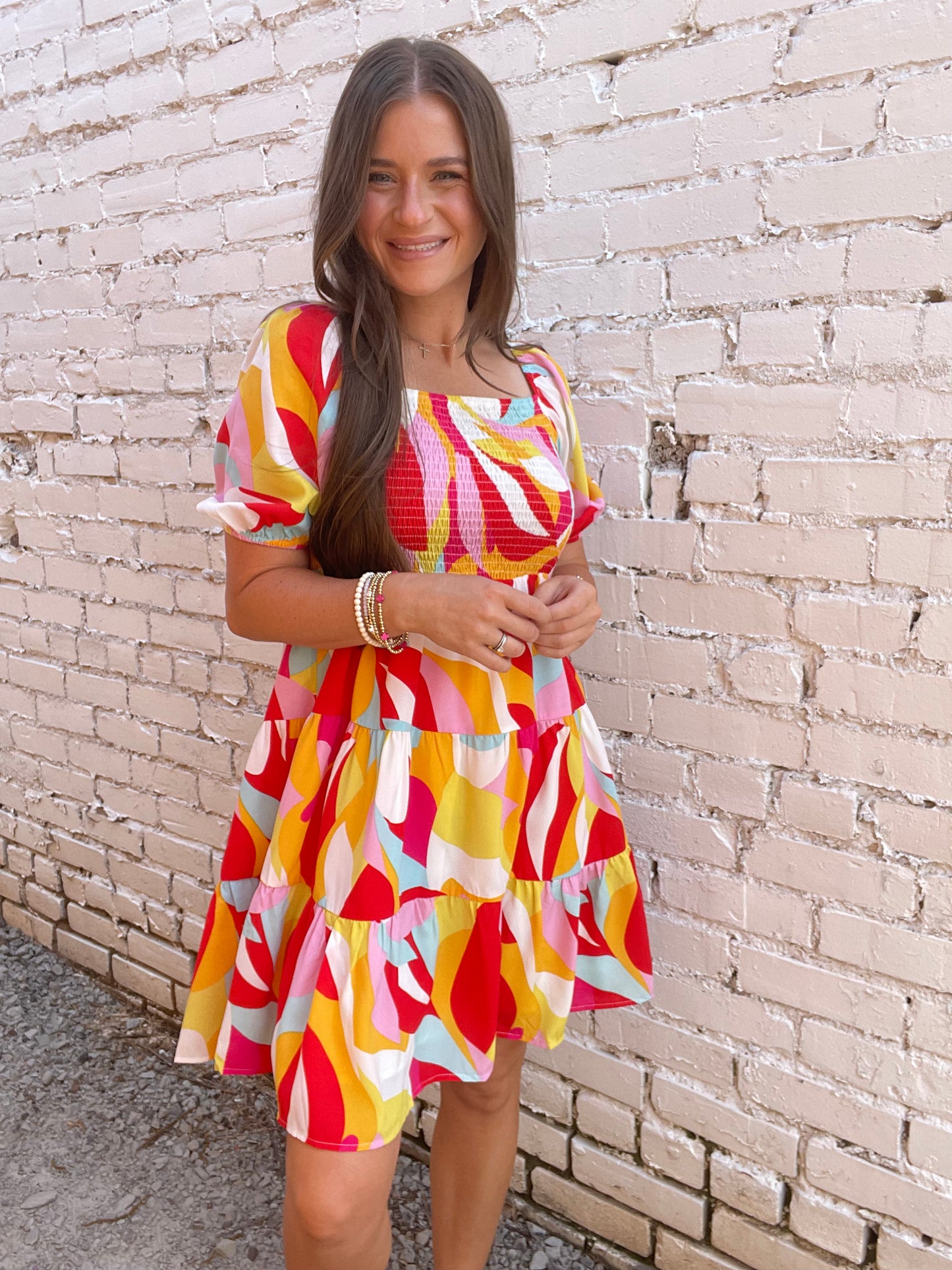 Multicolor Smocked Dress