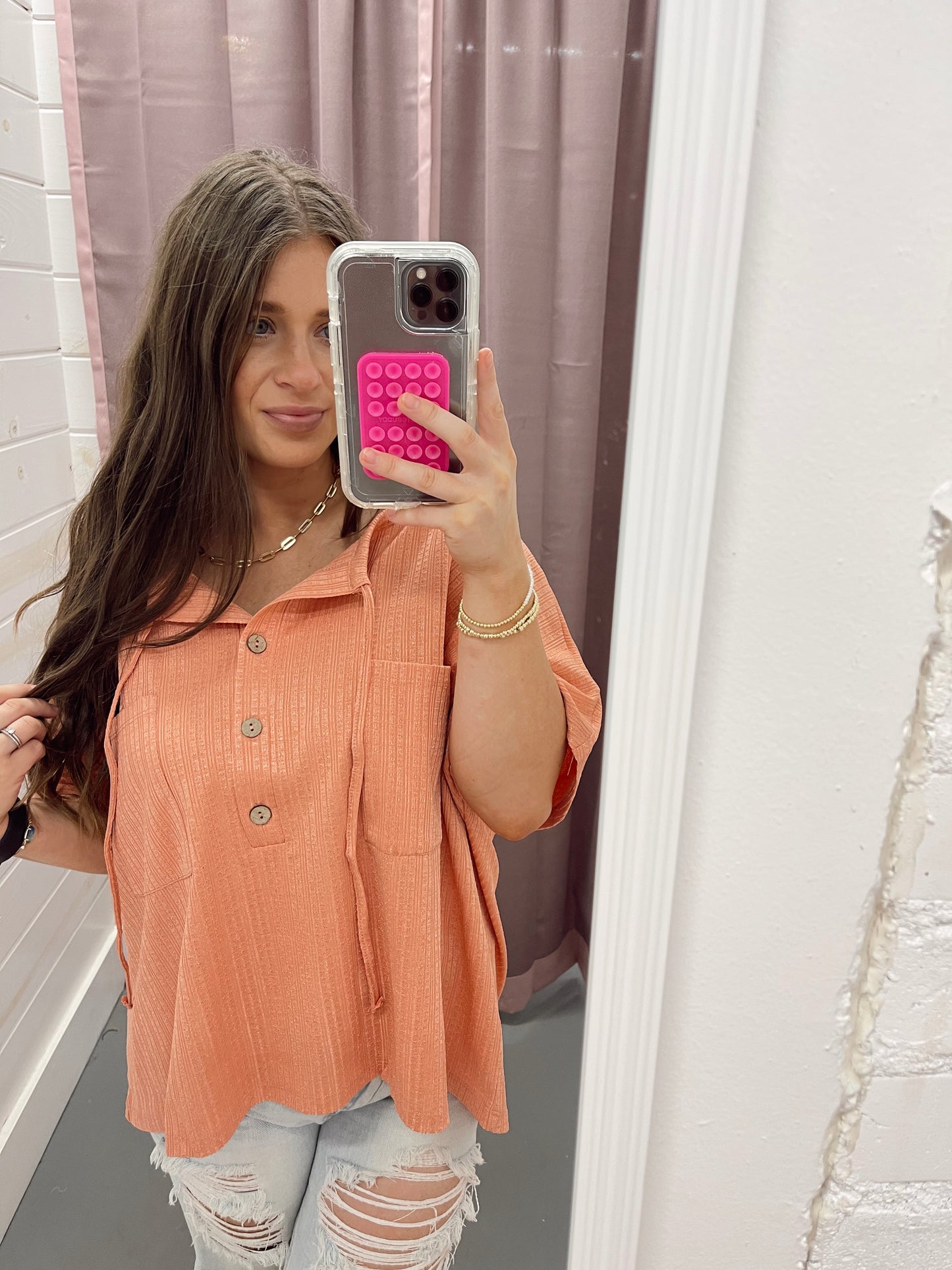 Textured Orange Top