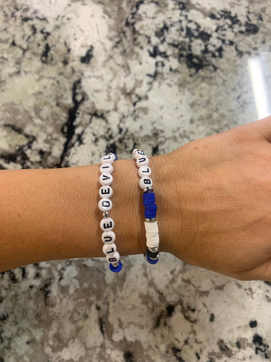 Blue Devils Beaded Bracelet