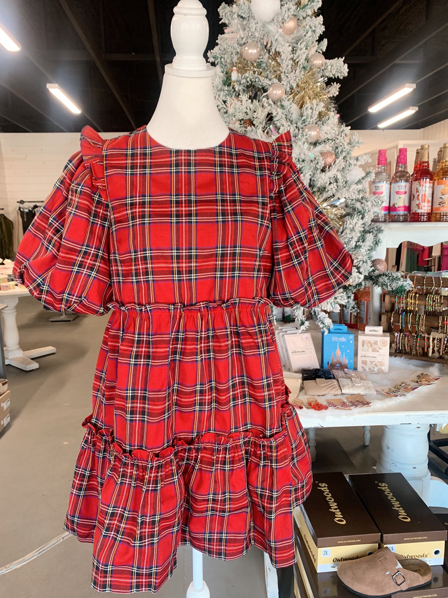 Plaid Tiered Dress