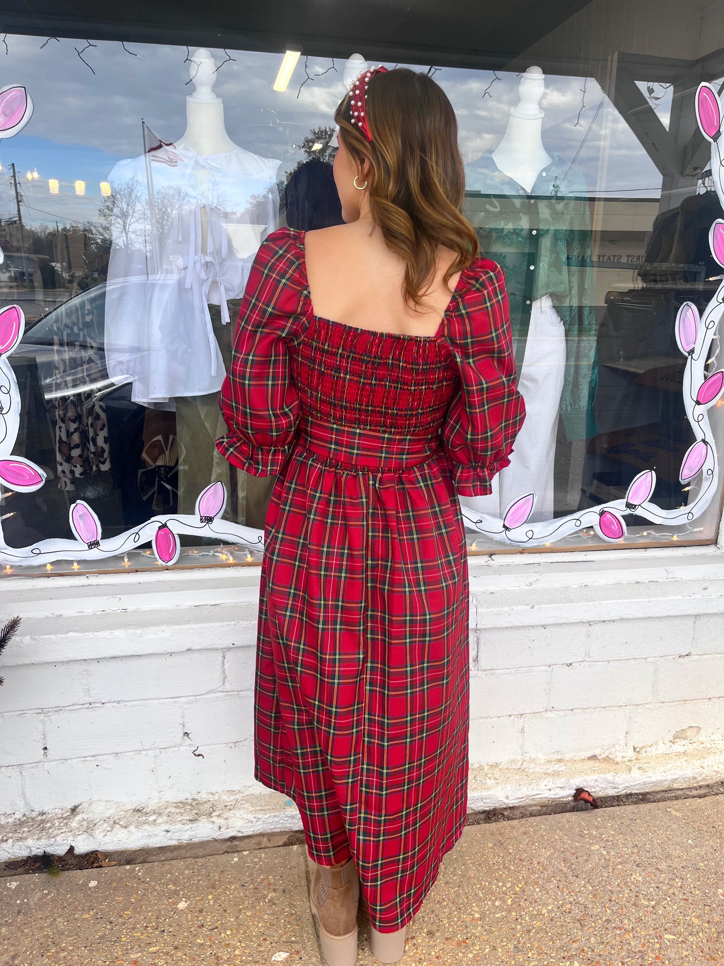 Plaid Midi Dress