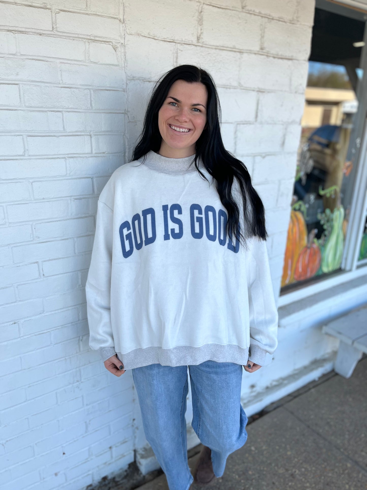 JESUS-GOD IS GOOD Reversible Crewneck