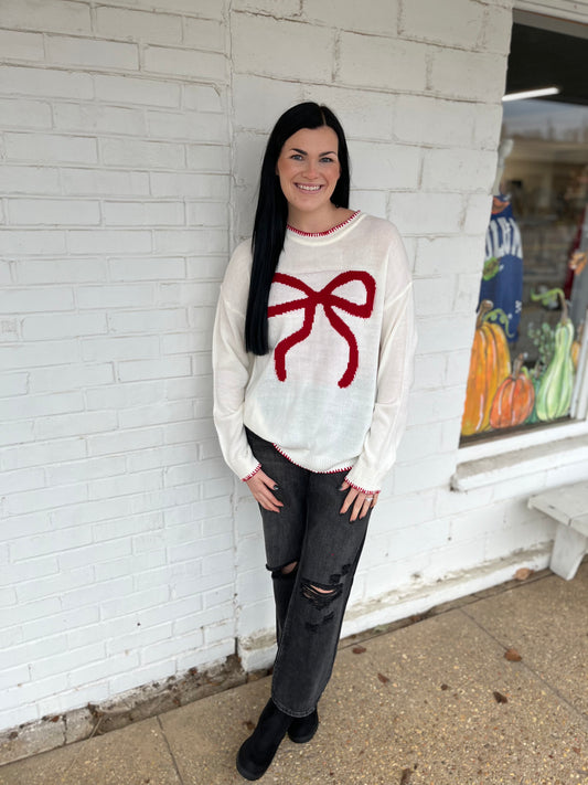 Red Bow Sweater