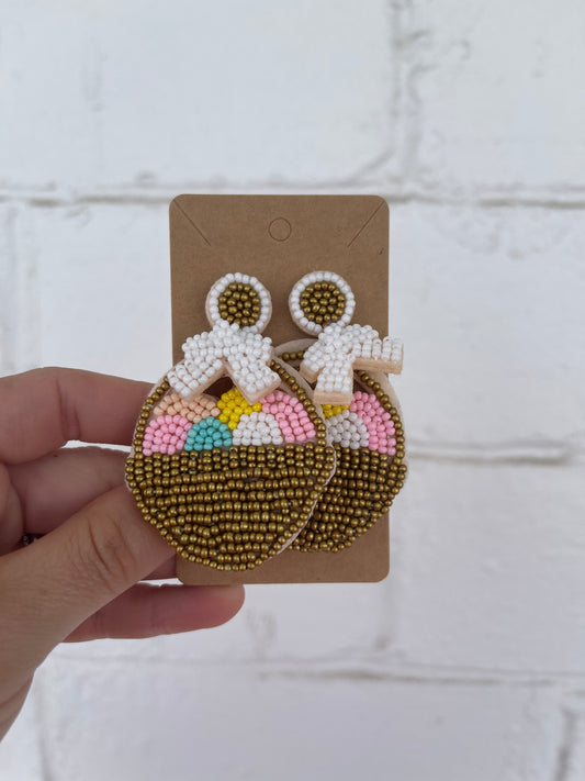 Easter Basket Beaded Earring