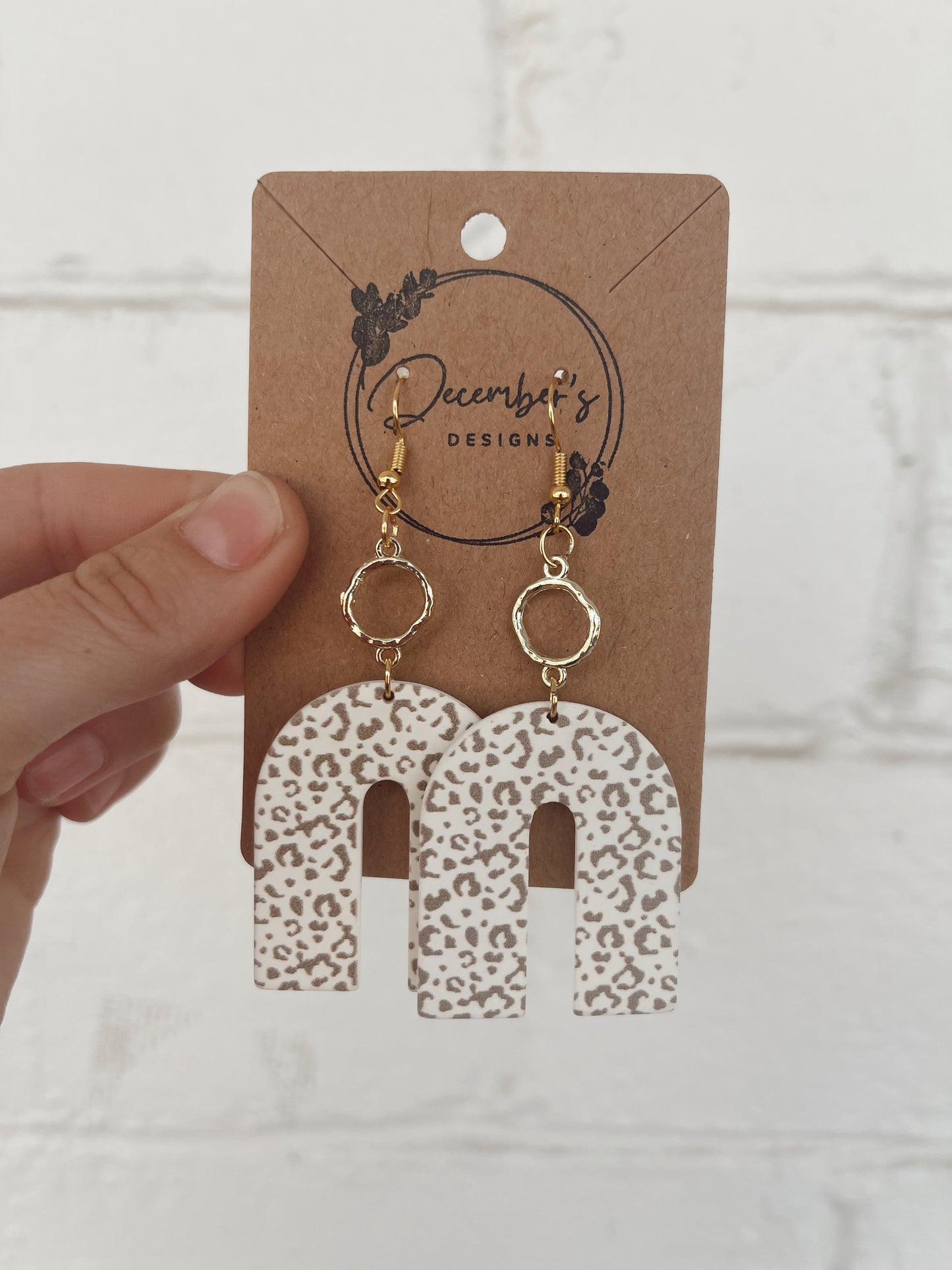 Cheetah Clay Earring