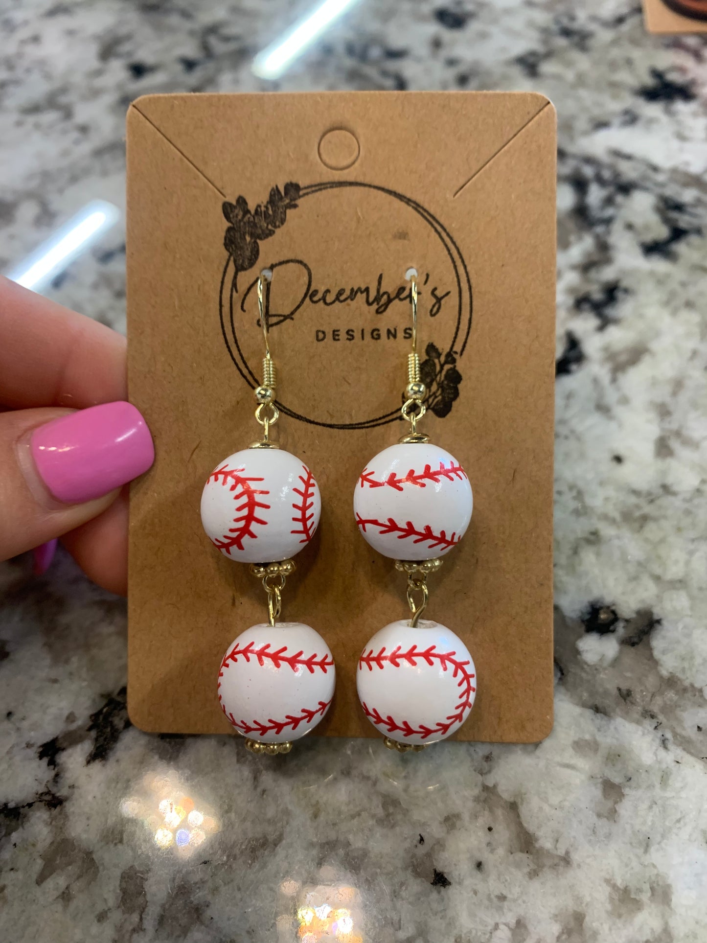 Baseballs Earring