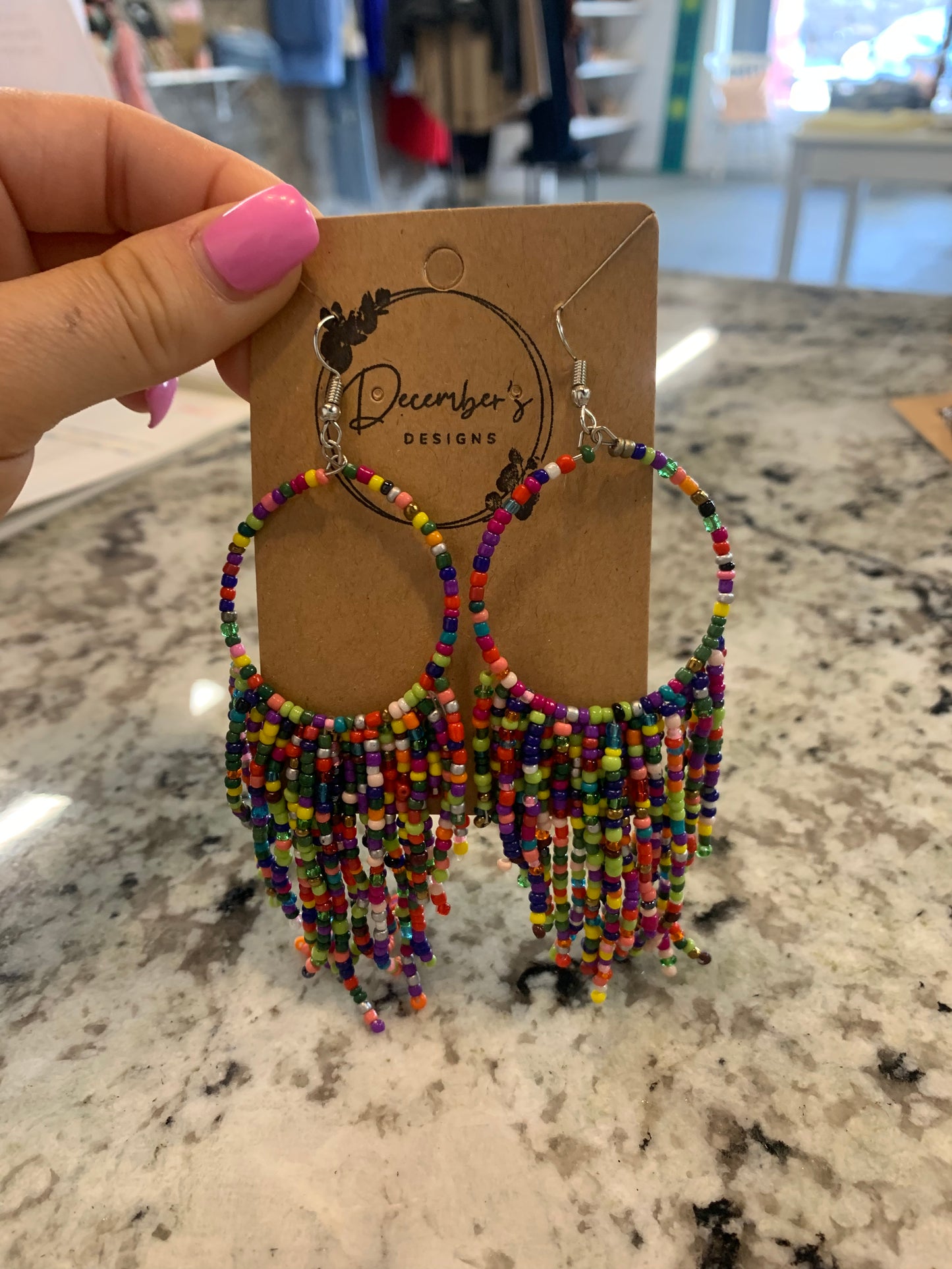 Rainbow Beaded Earring